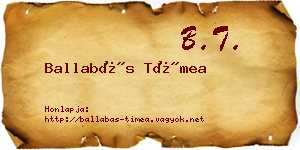 Ballabás Tímea névjegykártya