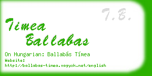 timea ballabas business card